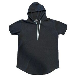 Ohoo & Company Men's Short Sleeve Dark Gray Hoodie Size Medium